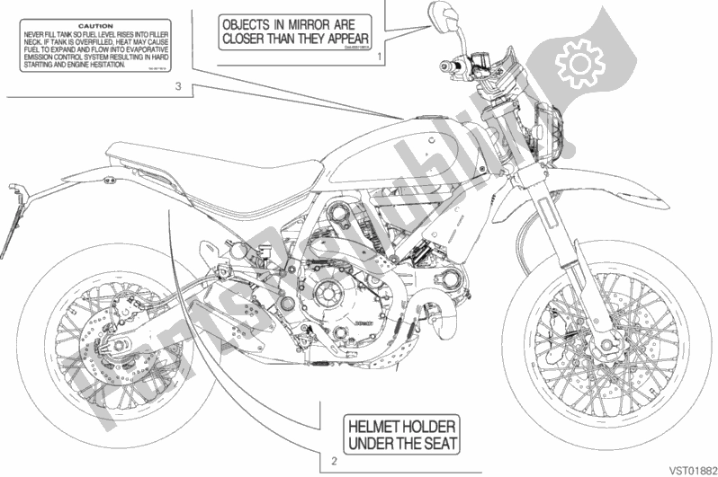 Toutes les pièces pour le Plaques De Positionnement du Ducati Scrambler Desert Sled Thailand USA 803 2020